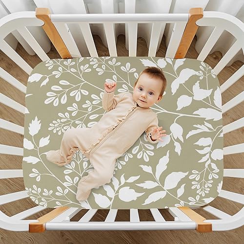 Miniatura 7 de Kigai Fitted Crib Sheet for Boys & Girls Vintage Flowers Soft Breathable Unisex Baby Sheets for Standard Crib and Toddler Mattresses 39 x 27 in