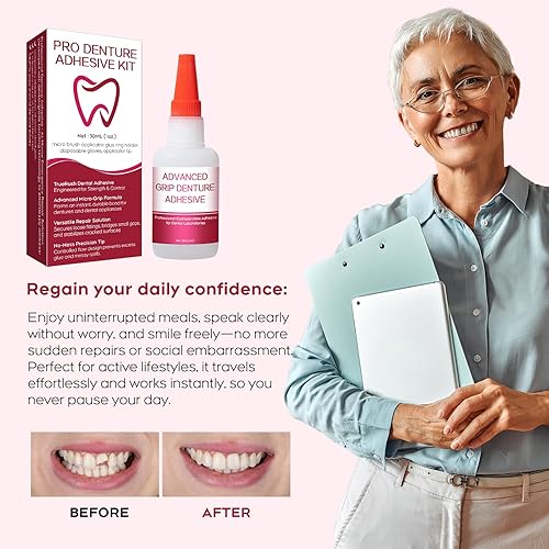 Miniatura 7 de Dental Lab - Pegamento dental instantáneo para dentaduras postizas y herramientas de laboratorio, ajuste rápido en 15-60 segundos, reparación de