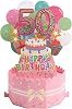 50th Birthday Card Happy 50th Birthday 3D Pop Up Greeting Card 50 th Birthday Gifts with Note and Envelope for 50 Years Old Wife Husband Mother Father Women Men Sister Friends 50th pink