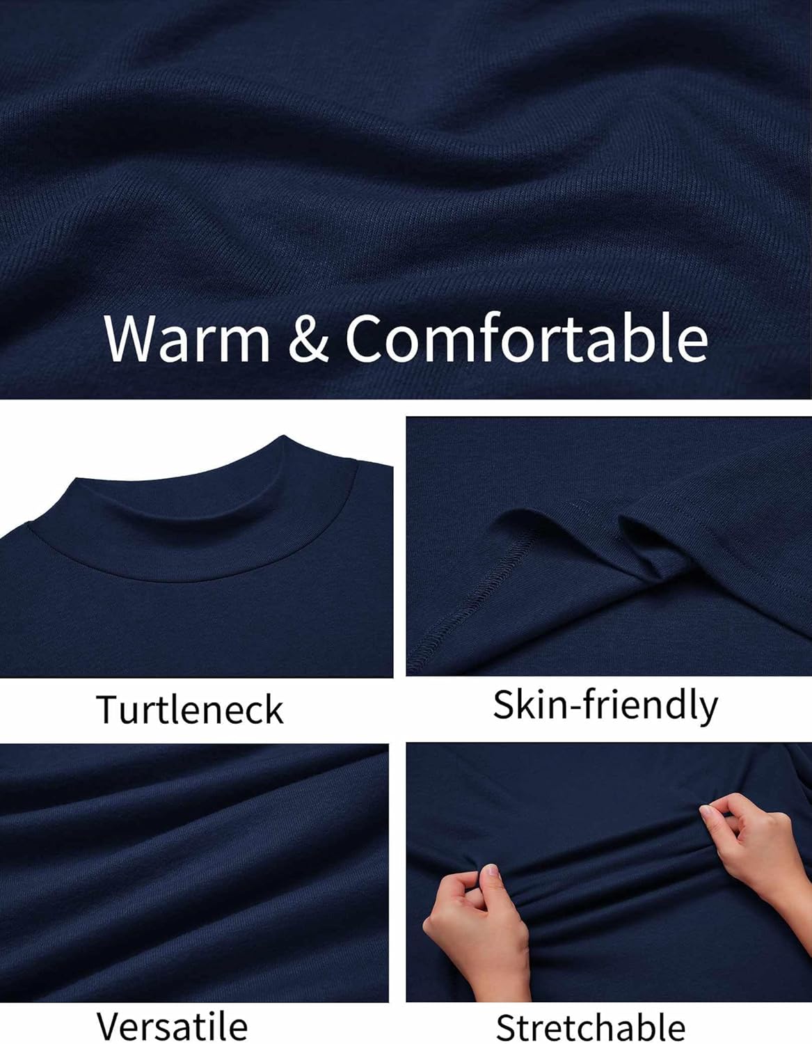 COOFANDY Men's Slim Fit Mock Turtleneck T Shirt Casual Basic Knitted Long Sleeve Pullover Sweater - Image 4