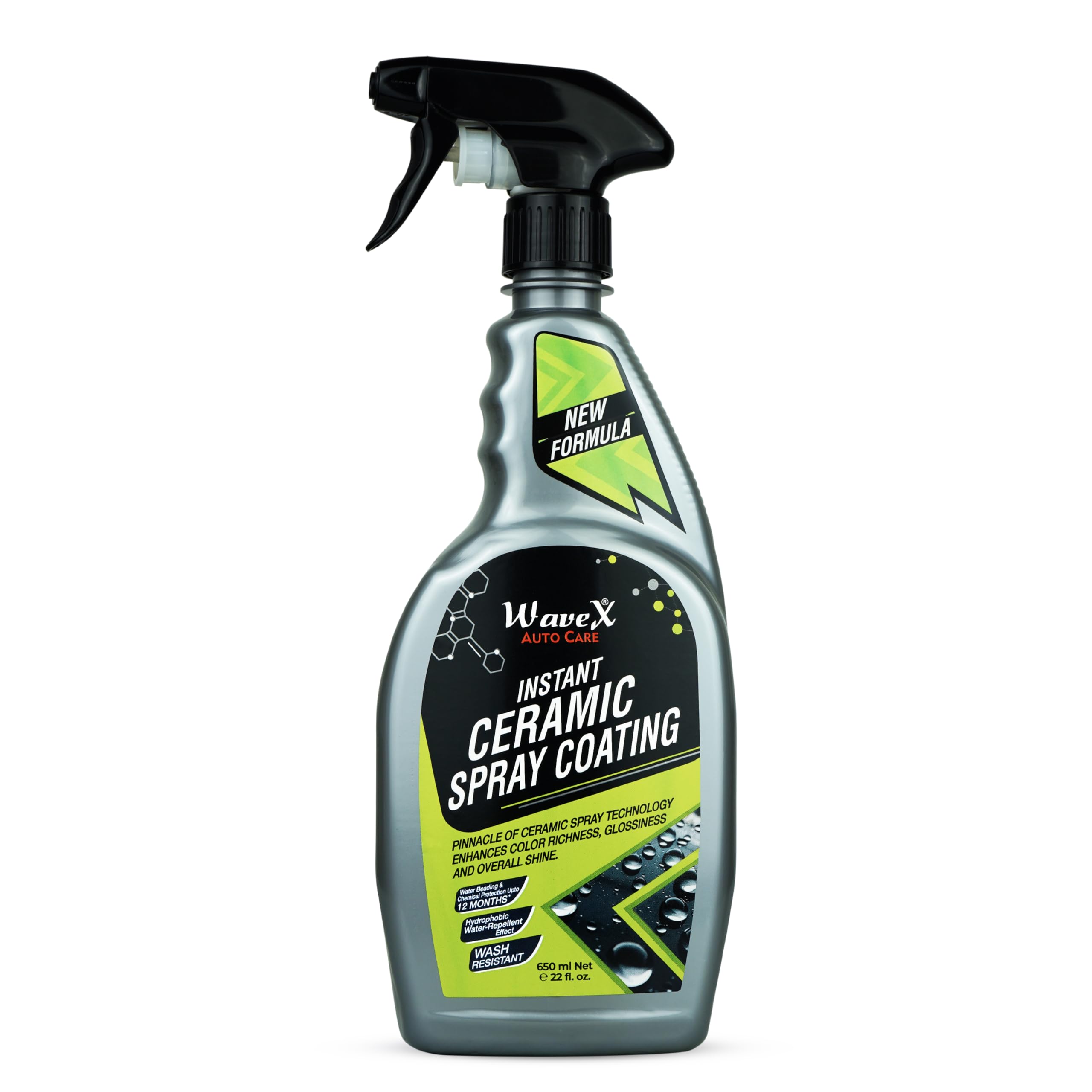 Instant Ceramic Coating for Car - 650ml – Easy to Apply – Just Spray and Wipe – Super Hydrophobic, Extreme Gloss, Smoothness and Protects Paint