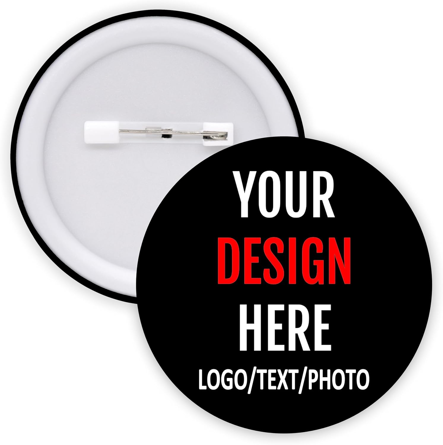 Custom Pins, Custom Buttons Bulk Design Your Own Personalized Button Badges Add Text Logo Photo 1-1000PCS