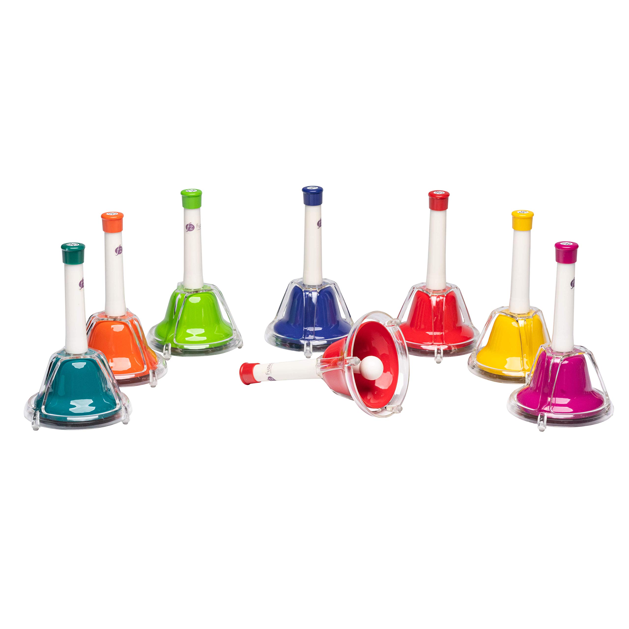 FUZEAU 70610 - Juego de 13 campanas afinadas, 2 en 1, para sacudir a golpear, 1 color = 1 nota - Originales - Coloridos - A partir de 3 años