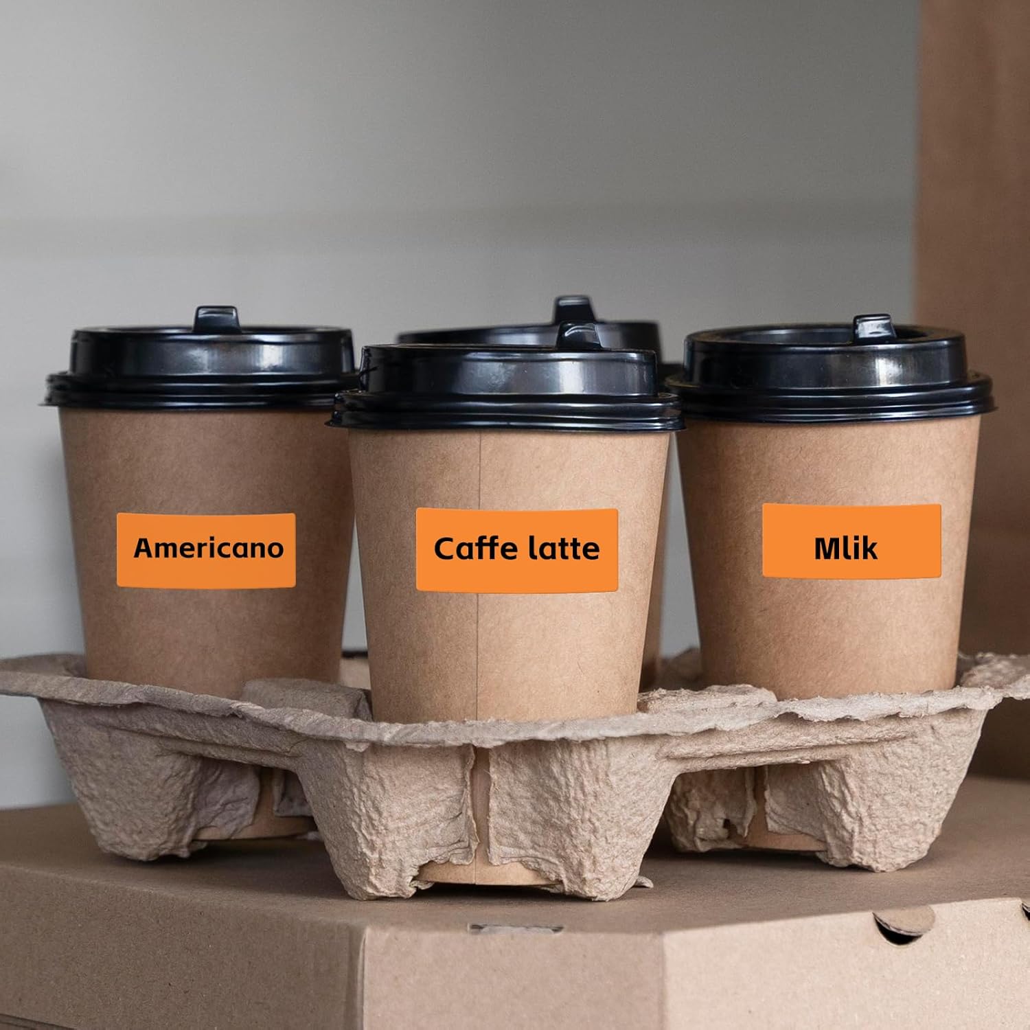 Orange Thermal Labels 1 × 2 Inch Vinyl Rectangular Waterproof Direct Printer Sticker Self-Adhesive Perforated Name Tag for Logo DIY QR Design Office Address 500 PCS - Image 4