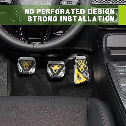 Miniatura 4 de Almohadillas para pedal de automóvil, kit de placa de descanso de pedales, fundas para pedal de gas, almohadillas de pedal de freno de acelerador,