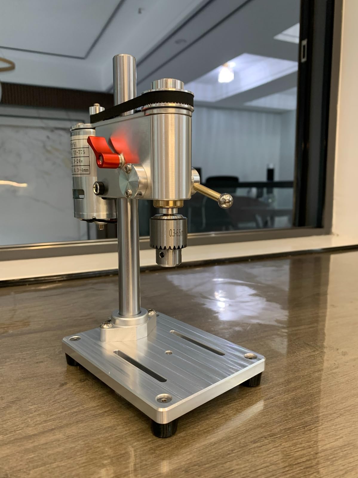 Professional Micro Precision Bench Drill 80W High-Power 775 Motor 3-24V Wide Voltage for PCB, Woodworking, Acrylic, Model &amp; DIY Projects with Depth Stop 0.3-6.5mm Chuck Capacity