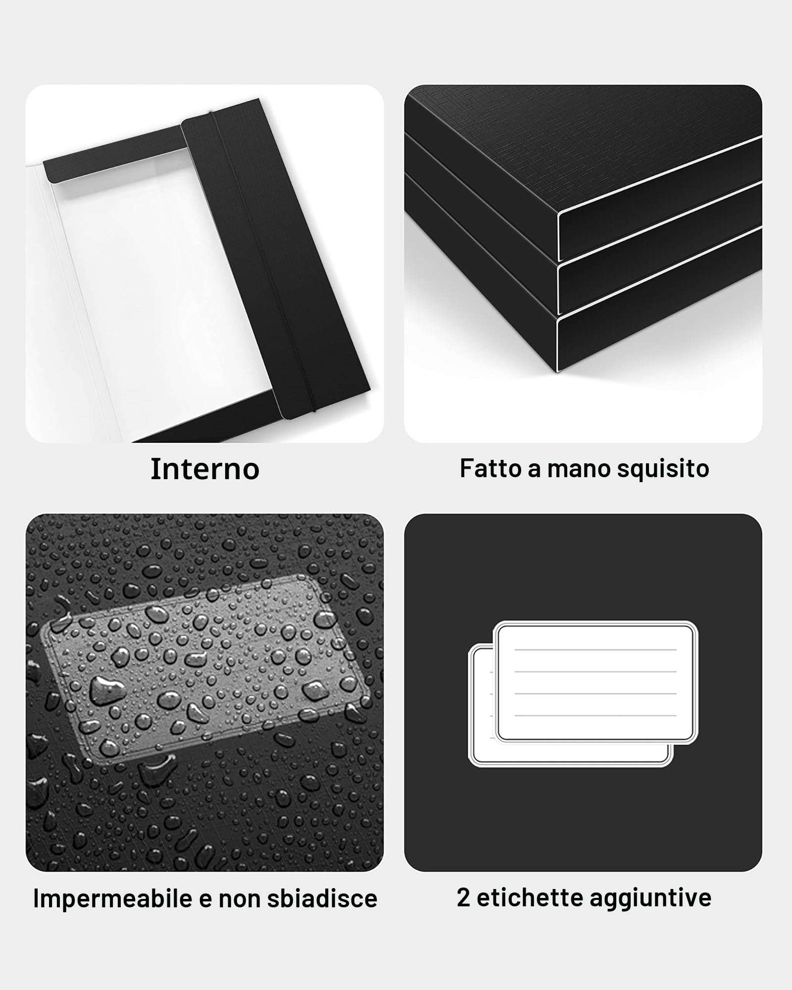 JiaWei 12 Pezzi Cartelline Portadocumenti da 11 mm di Larghezza, con 3 Alette, Cartellina con Elastico per A4 - Nero