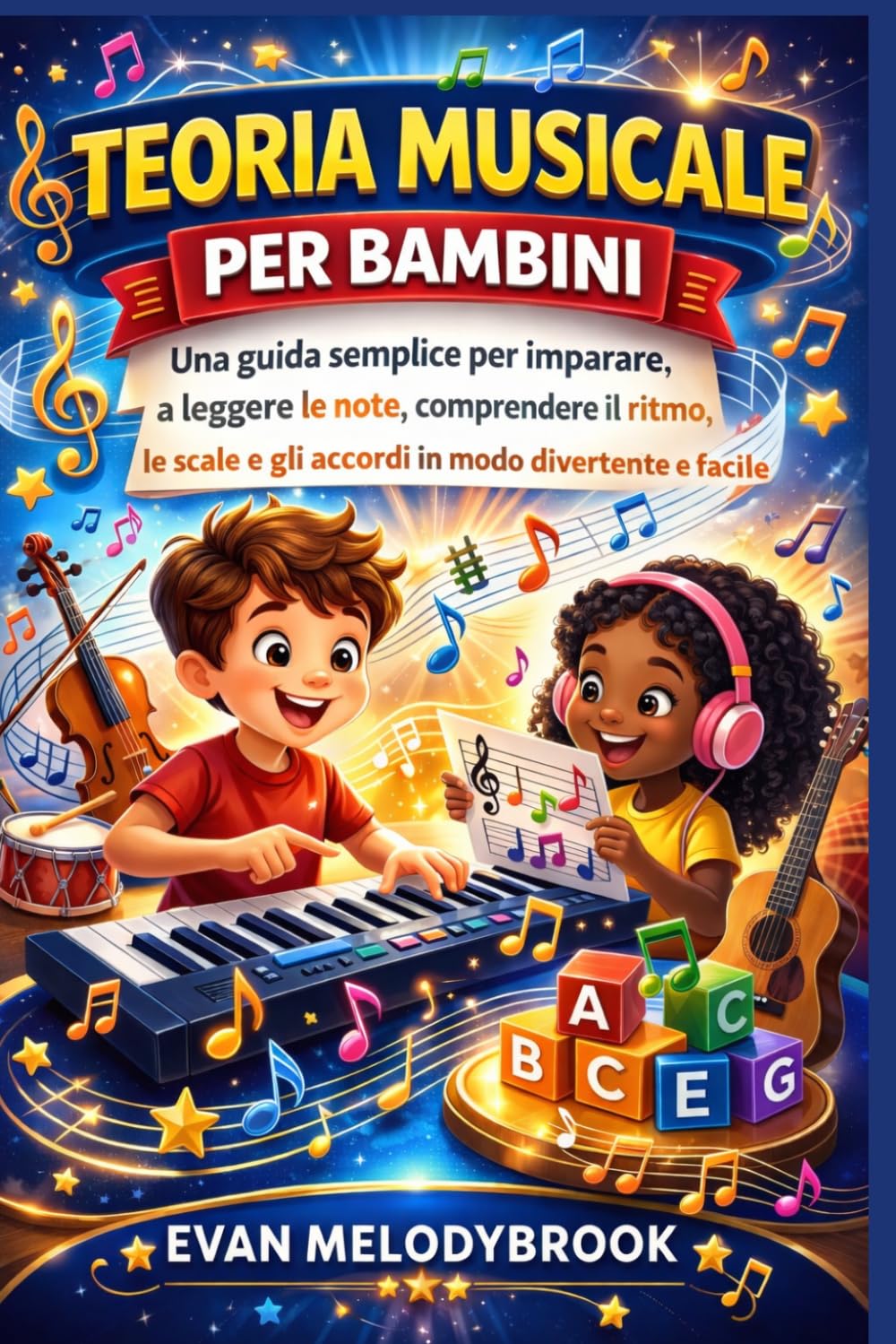 TEORIA MUSICALE PER BAMBINI: Una guida semplice per imparare a leggere le note, comprendere il ritmo, le scale e gli accordi in modo divertente e facile.