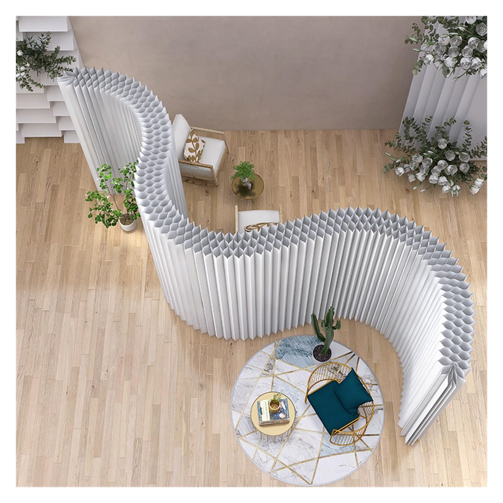 Separé Pieghevole In Carta Divisorio Per Ambienti Pieghevole Folding Room Divider Stand Divisori Separare Gli Ambienti Per Separare Ambienti, Casa, Studio, Ufficio, Esposizioni(180x28x200 cm)