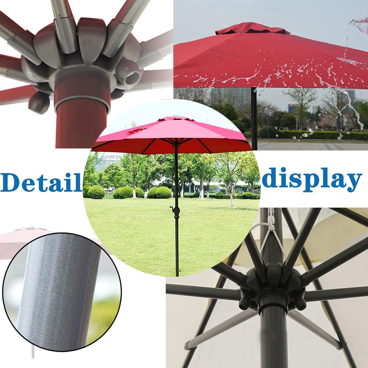 LSLYTQ Beach Umbrella, Sun Shade for Outdoor, Easy Folding Setup, Showerproof, Ventilation, with Crank Handle, Sturdy, Sun Protection, for Beach/Pool/Patio, Patio Umbrella Good