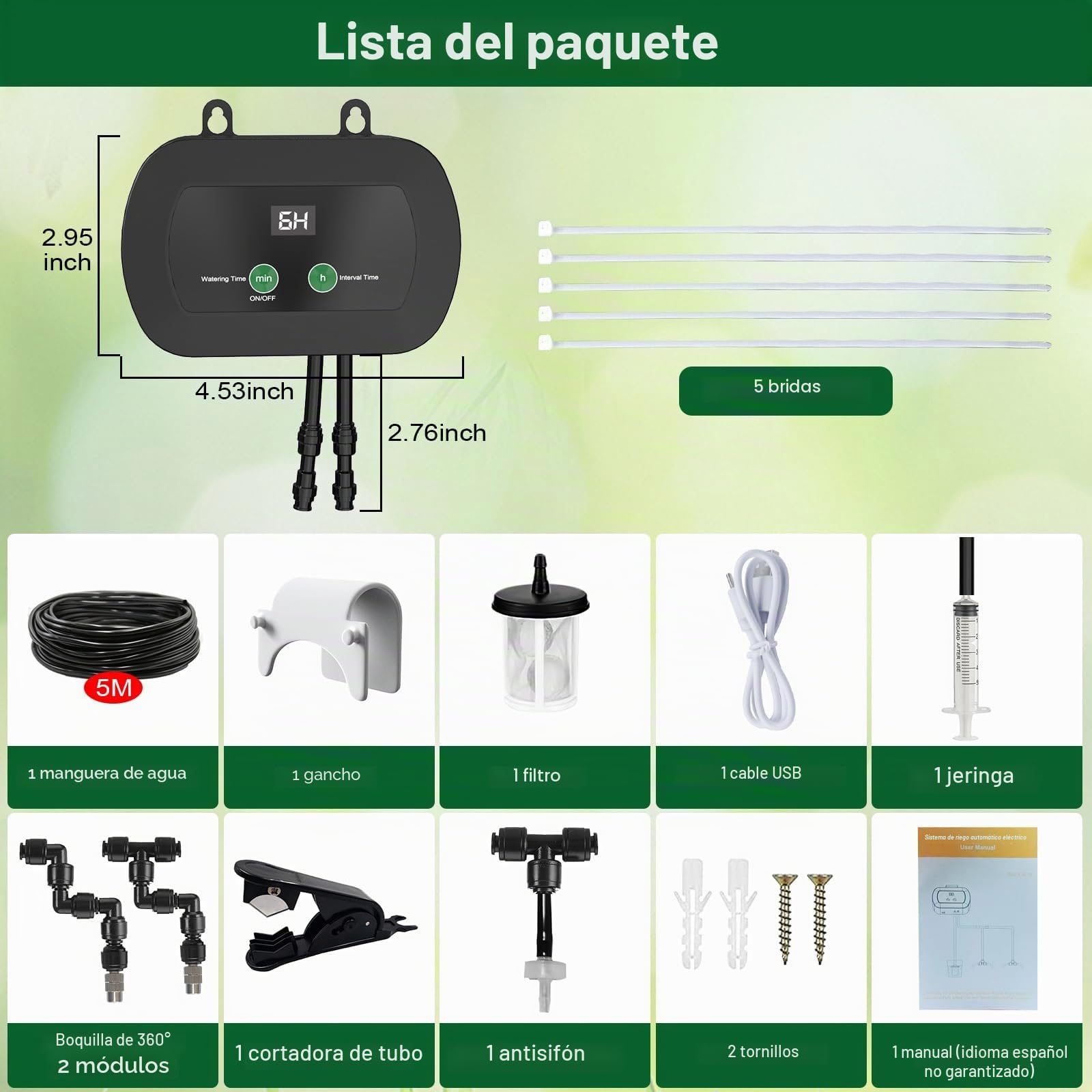 Inteligente Humidificador de Reptiles, Sistema de Riego Terrario, Boquillas Pulverizadoras Ajustable 360 °, Control Remoto por Teléfono Móvil Nebulizador Terrario para Plantas Reptiles