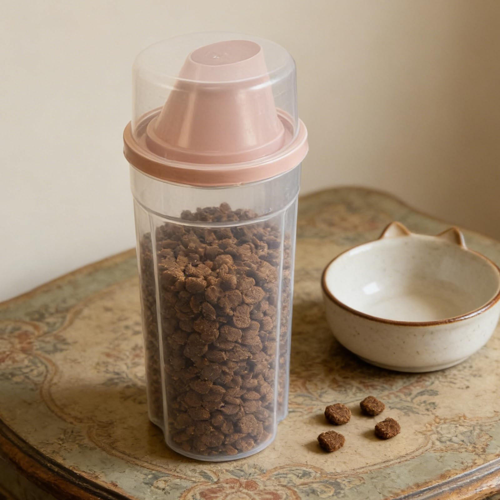 Gatuida Contenitore per cibo per gatti ermetico da 4 pezzi - Contenitore per snack per cani - per cibo secco con grande beccuccio - Portatile per cani, gatti, uccelli e viaggi