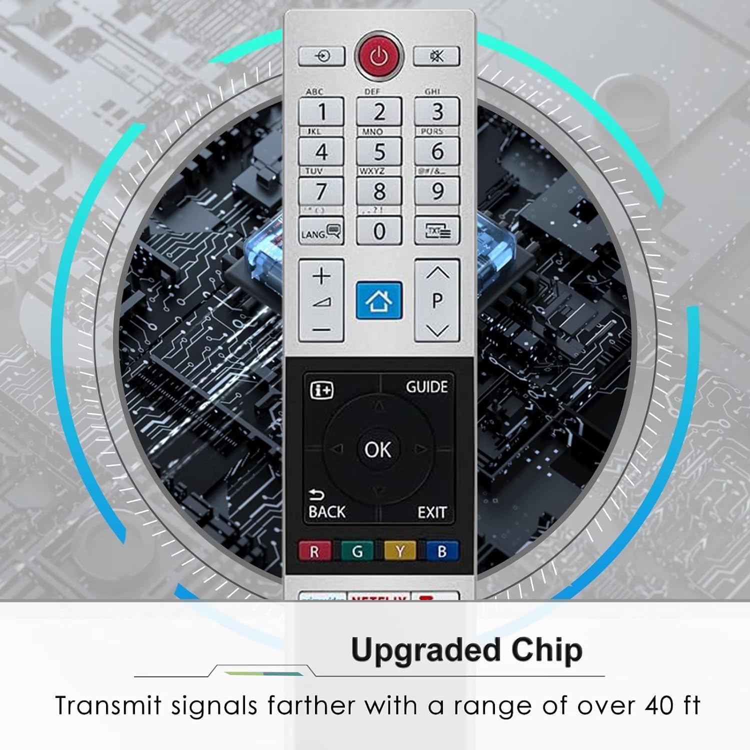 CT-8541 Replacement Remote Control for Toshiba RC42150P 24W2863DB 58U2963DB 40L3863DB 43V6863DB 49L3863DB 50U6863DB 55V6863DB 65U6863DB 32L3863DB UHD Freeview TV - Image 2