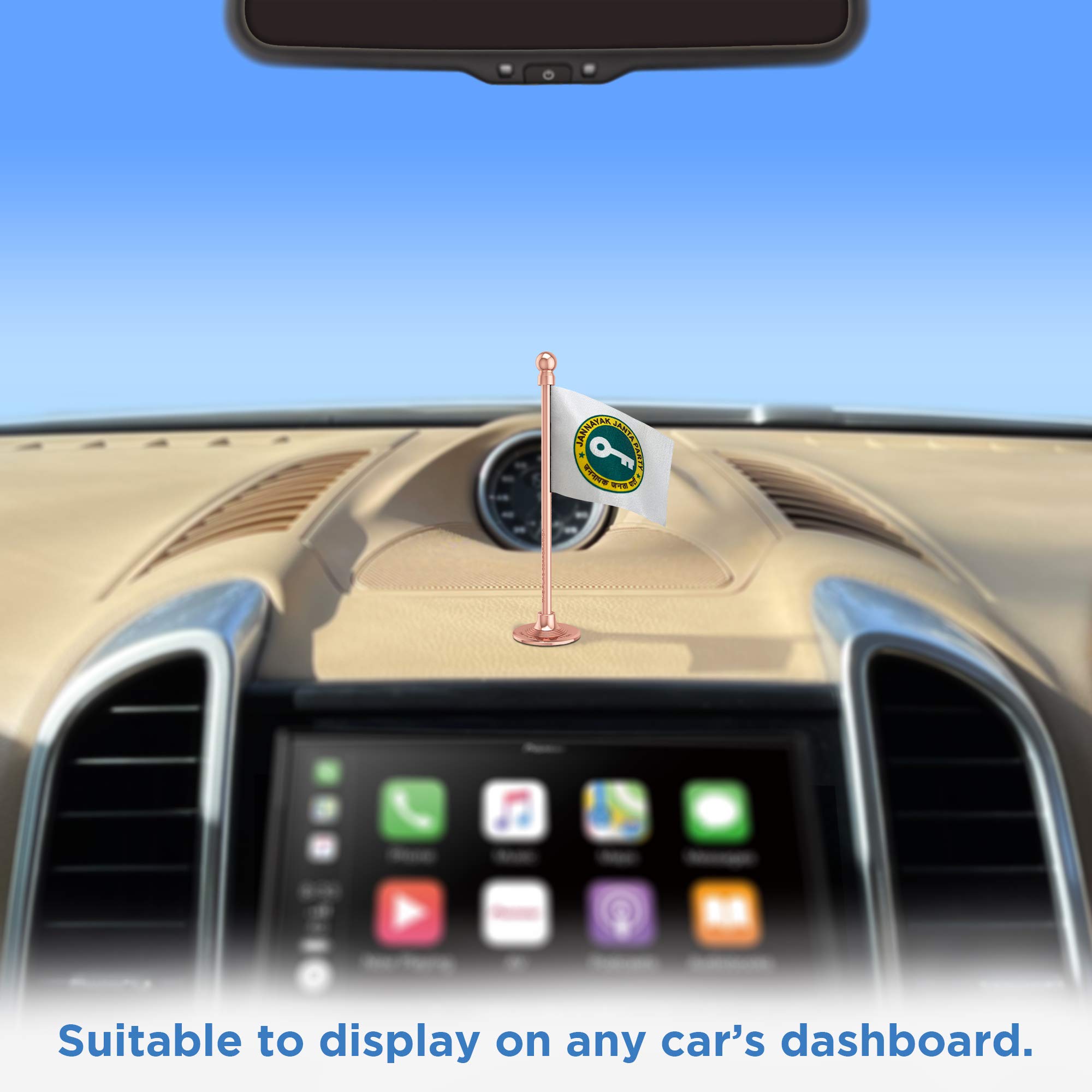 The Flag Corporation Jannayak Janta Party (JJP) Car Dashboard Flag