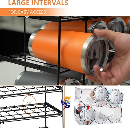 Miniatura 3 de LIDTOP Organizador de botellas de agua para gabinete, soporte expandible para botellas de agua, estantes de vino para refrigerador, organización de