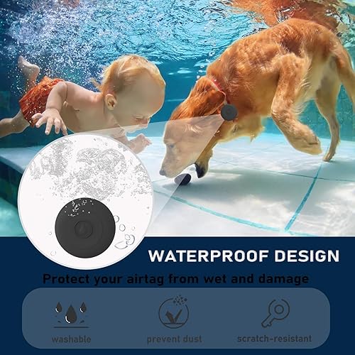 Miniatura 2 de Airtag - Soporte impermeable para collar de perro, funda de silicona oculta impermeable para Airtag para rastreador GPS de mascotas, gatos, perros,