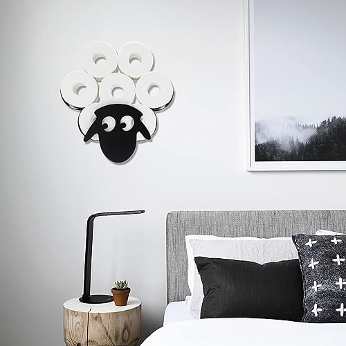 Miniatura 5 de G Ganen Portarrollos de papel higiénico decorativos de animales, soporte de almacenamiento de papel de seda, cesta de hierro para montaje en pared,