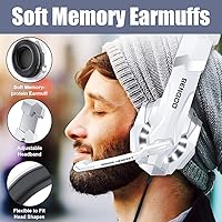 Vista 33 de BENGOO G9000 - Auriculares estéreo para juegos para PS4, PC, Xbox One PS5, cancelación de ruido, auriculares sobre la oreja con micrófono, luz LED