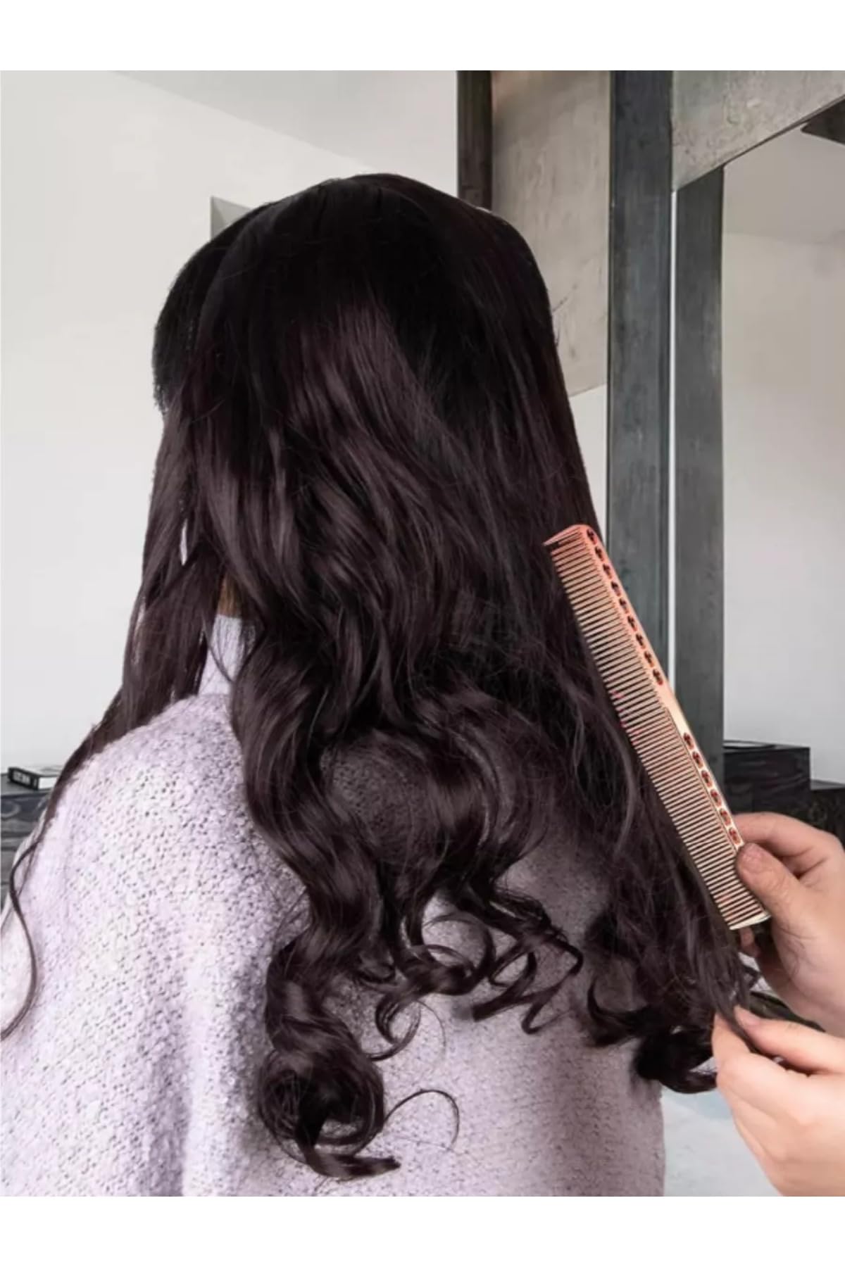 Transformacion Alüminyum Saç Kesim Tarağı, Rose Gold, 21 cm, Profesyonel Saç Şekillendirme ve Düzeltme Tarağı, Anti-Statik