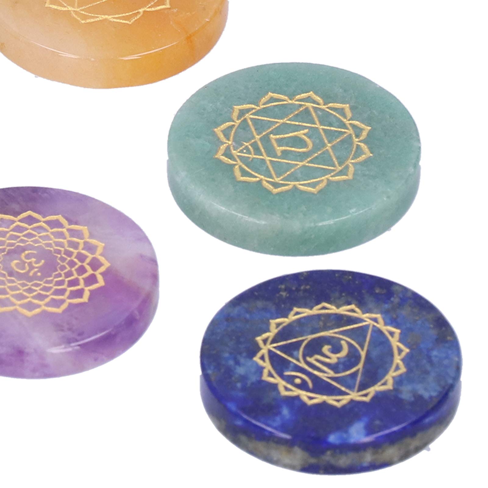 Pietre Chakra, Set di 7 Chakra Naturali per la Guarigione per la Meditazione per il Reiki per il Riequilibrio dei Chakra