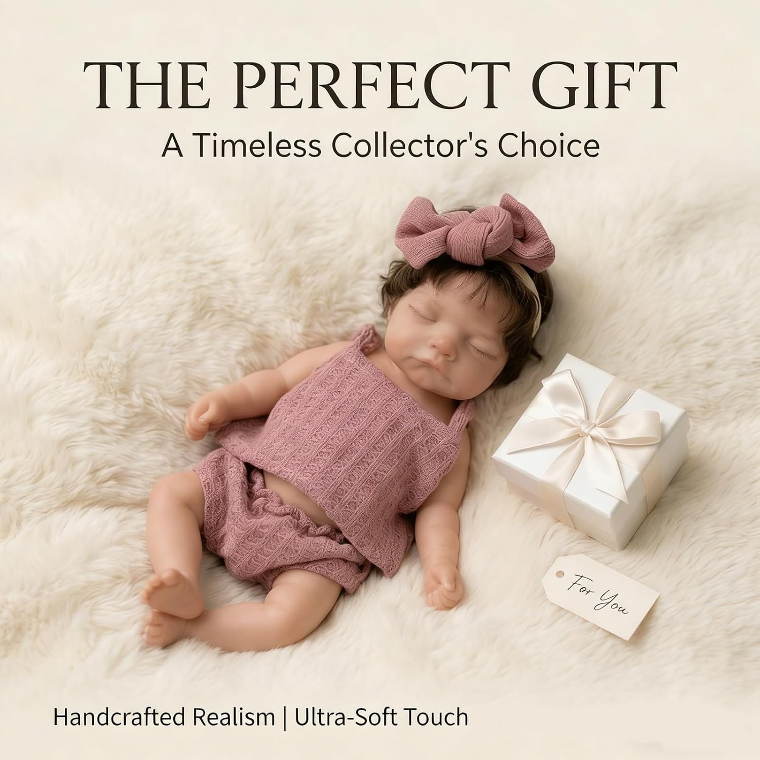 OtardDolls Silicone Baby Doll 10 Inch Full Body Girl with Hair Soft Silicone Reborn Handmade Realistic Newborn Dolls for Kids