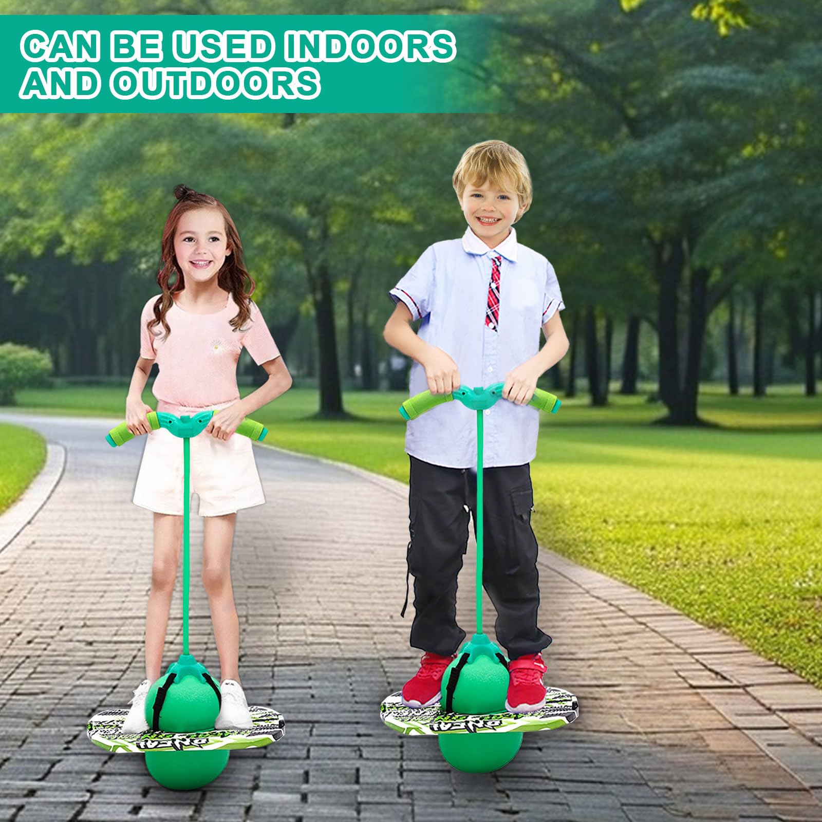 Pogo Ball con manici, Pogo Stick Palla gonfiabile per bambini, asta di gonfiaggio con pompa ad aria, Pogo Ball per l'allenamento dell'equilibrio, regalo per bambini dai 6 anni in su