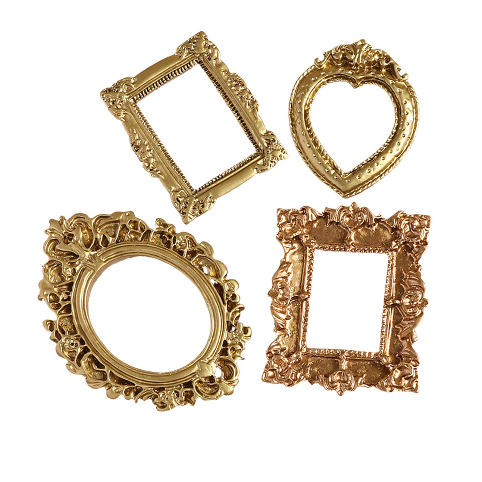 Qusinfc Minis Picture Frame Victorian Resin Antique Photo Frame Tiny Baroques Ornate Frames Diys Manicure Display Wall Decors Minis Antique Photo