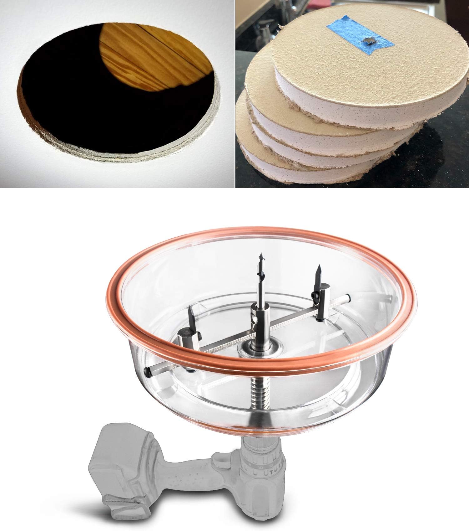 QWORK® 1-5/8" to 8" (40-200mm) Adjustable Hole Cutter Hole Saw for Recessed Lights Ceiling Speakers Vent Holes on Sheetrock Drywall Plaster Ceiling Tile Soft Acoustic Tile Plastics Wood