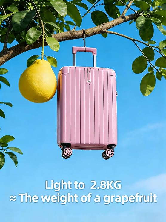 LIGHTGO 24 Ultra-Light PC Check-in Suitcase, TSA Lock, Hidden Hook | Lightweight polycarbonate check-in case with waterproof zip, TSA lock & hidden hook; ideal for week-long holidays