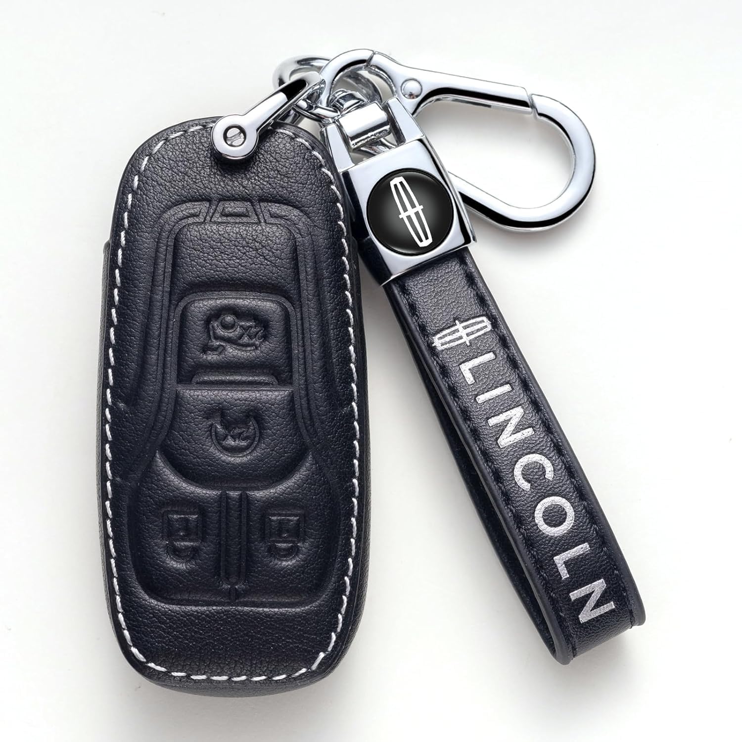 Car Key Fob Case,for Lincoln Z Aviator Navigator Corsair Series Car Key Fob Case Cover Accessories (Style B) Black