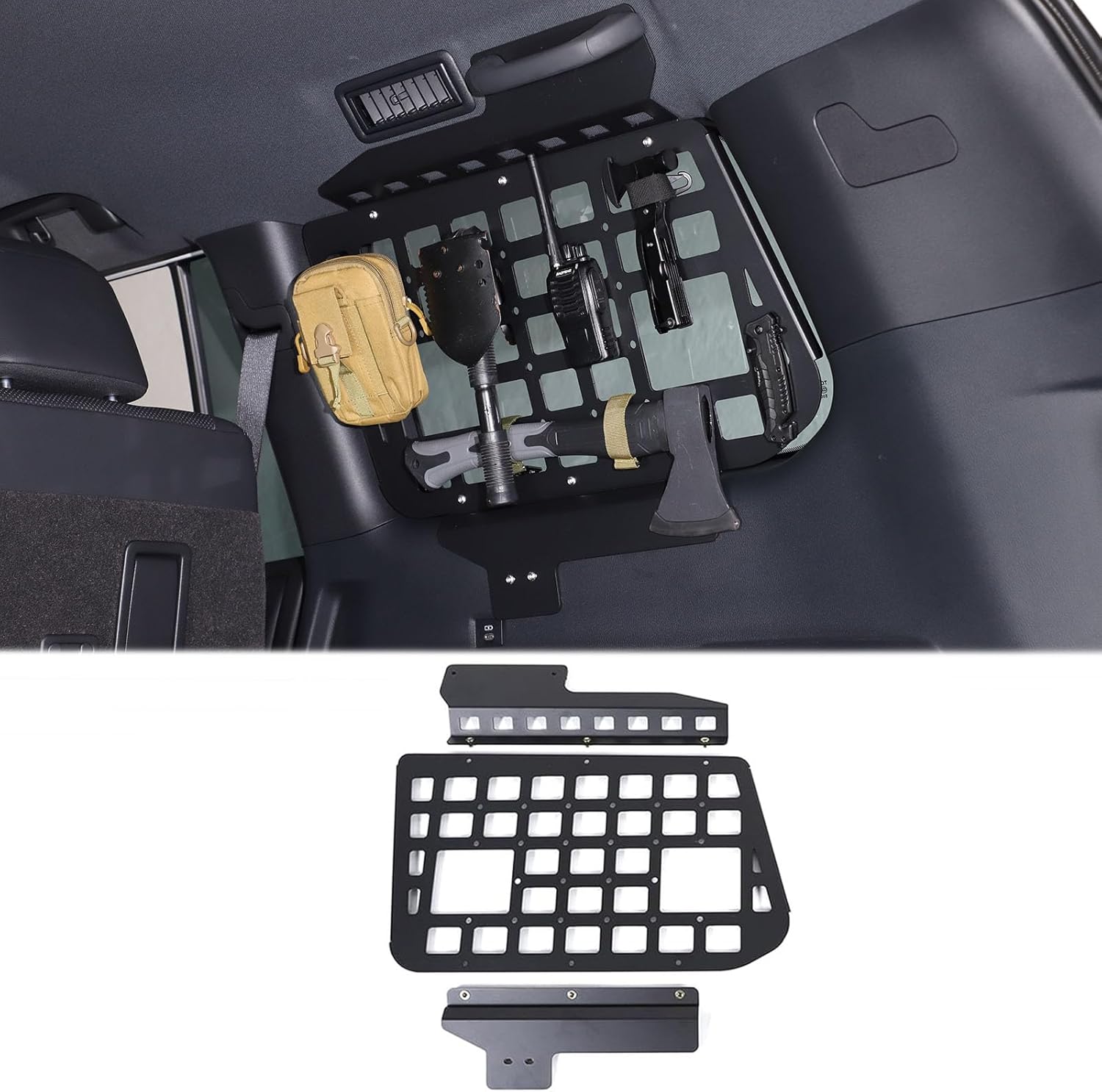 Rear Window Side Modular Storage Panel Cargo Rack Compatible with Toyota Land Cruiser 250 Prado J250 LC250 /Lexus GX 2024 2025,Trunk Organizers Luggage Hanging Holder Shelf Accessories (Right Side)
