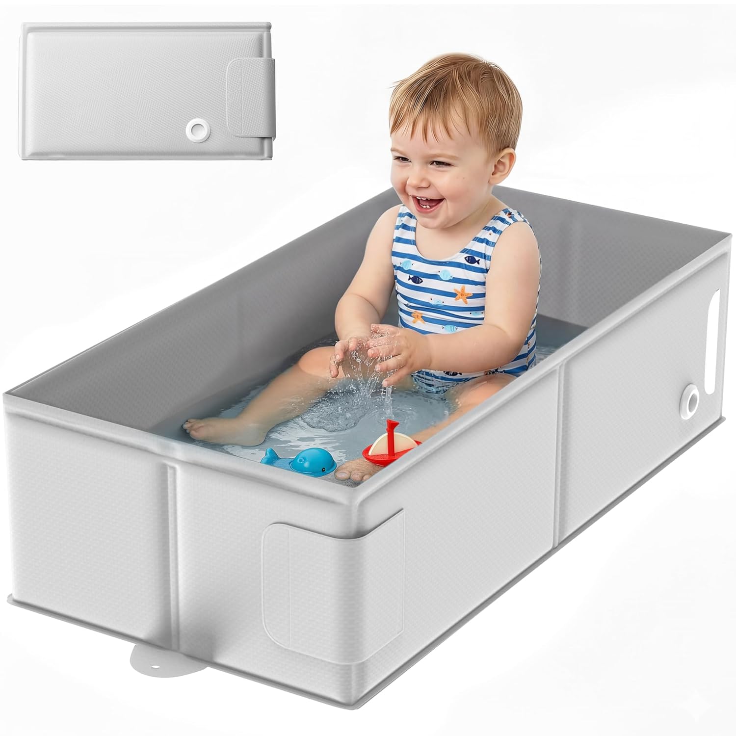 Collapsible Portable Baby Bathtub for 6M-3Y Toddlers - Travel Beach Home Essential by Bella's Friends Life