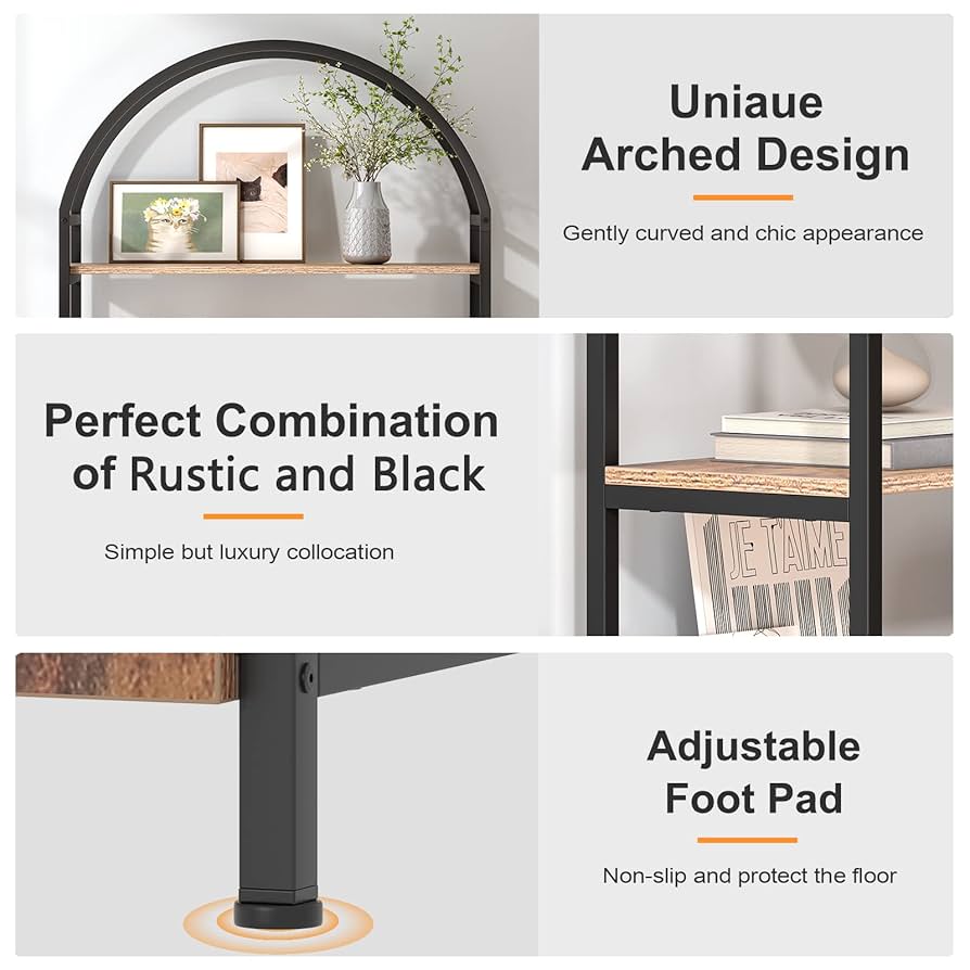 【美品】シェルフアーチ Amazon.co.jp: Jehiatek アーチ型本棚 ドア収納付き本棚 高さ71