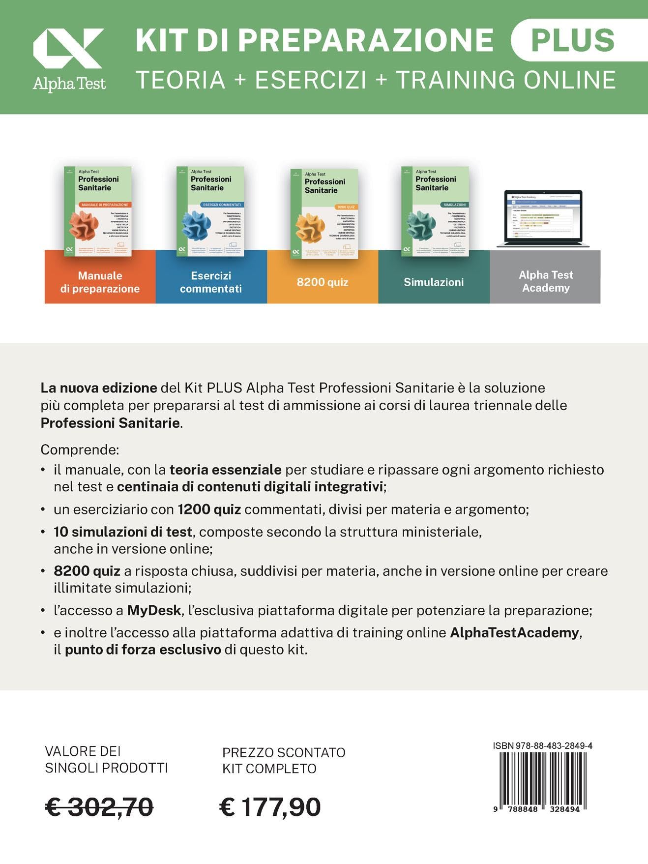Alpha Test Plus Professioni Sanitarie 2026-2027. Kit di preparazione Plus. Per test di ammissione universitari. Con piattaforma e simulatore online