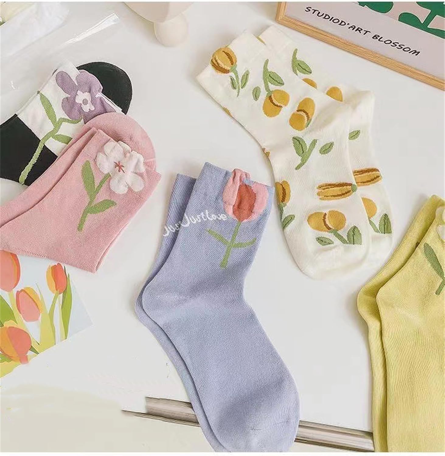 YYaaloa Womens Above Ankle Crew Socks Casual Cotton Socks Cute Fun Novelty Girl Thin Dress Socks