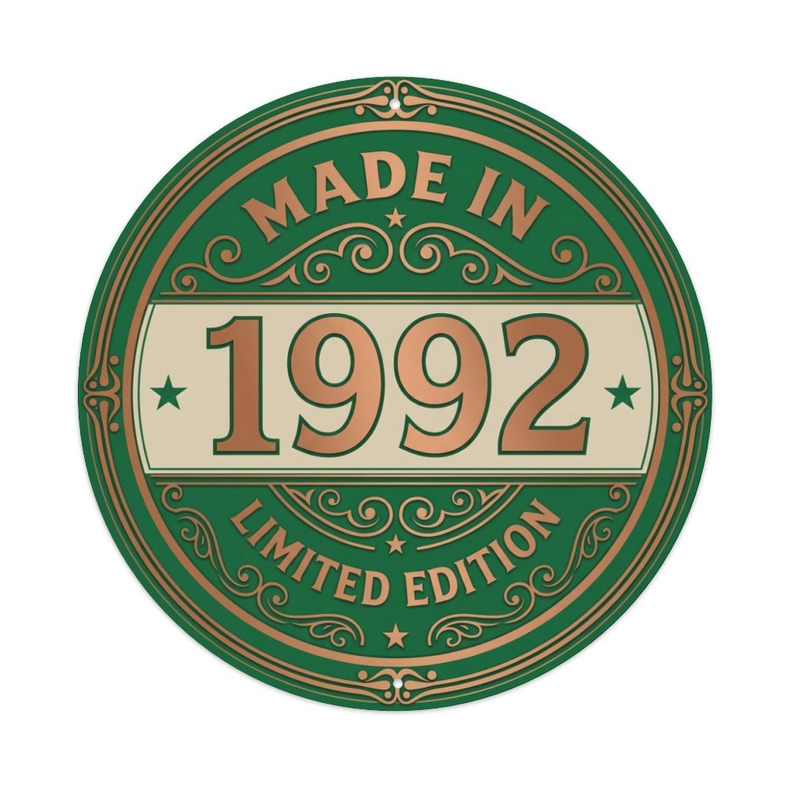 Made In 1992 Limited Edition Metal Tin Sign