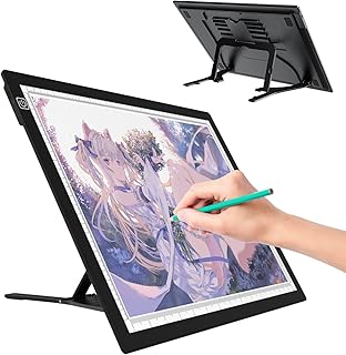 A3 Led Tracing Light Box Built-in Stand,Ultra-Thin Light Pad Powered by 2500mAh Lithium Battery for Cricut Vinyl, Weeding Tool, Drawing Crafting Box/Board for Tracing, Sketching & HTV