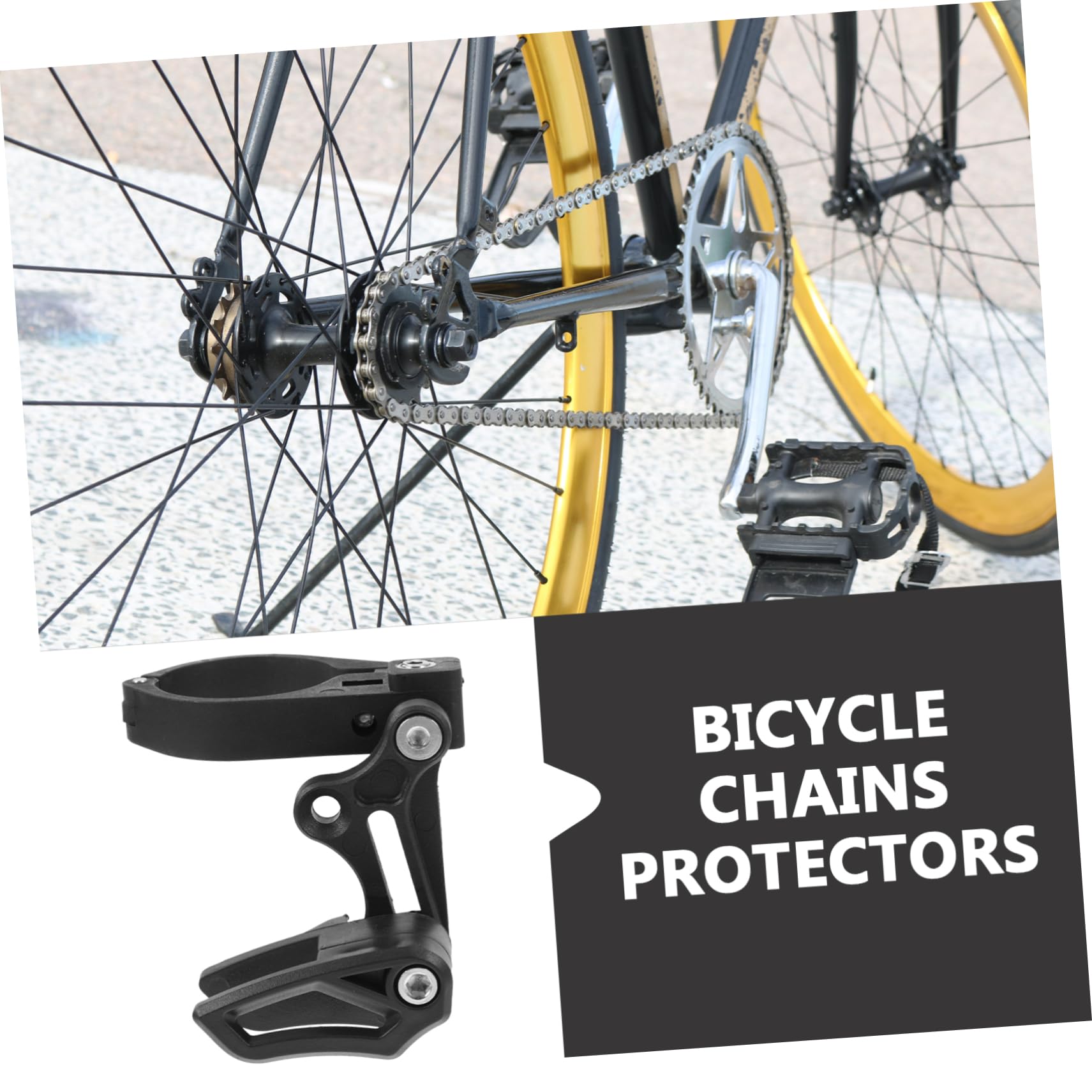 Abaodam 3 Pezzi Stabilizzatore di Catena Protettore Sporco Chiave Copertina Protezione Catena di Bici Attrezzo Guardia Guida Protezioni Catena Bici Attrezzi da Bici Nero Lega di Alluminio