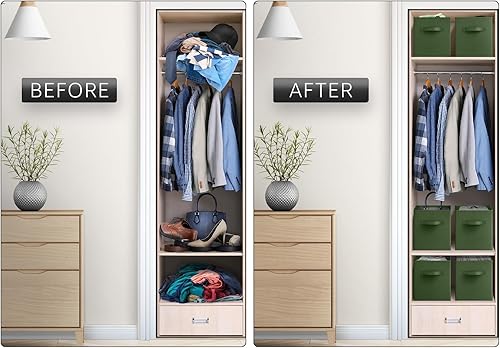 Miniatura 6 de Sorbus Cubos de almacenamiento plegables, 6 cestas de tela para organizar despensa, estante, caja de juguetes, cubículos, organizador de armario,