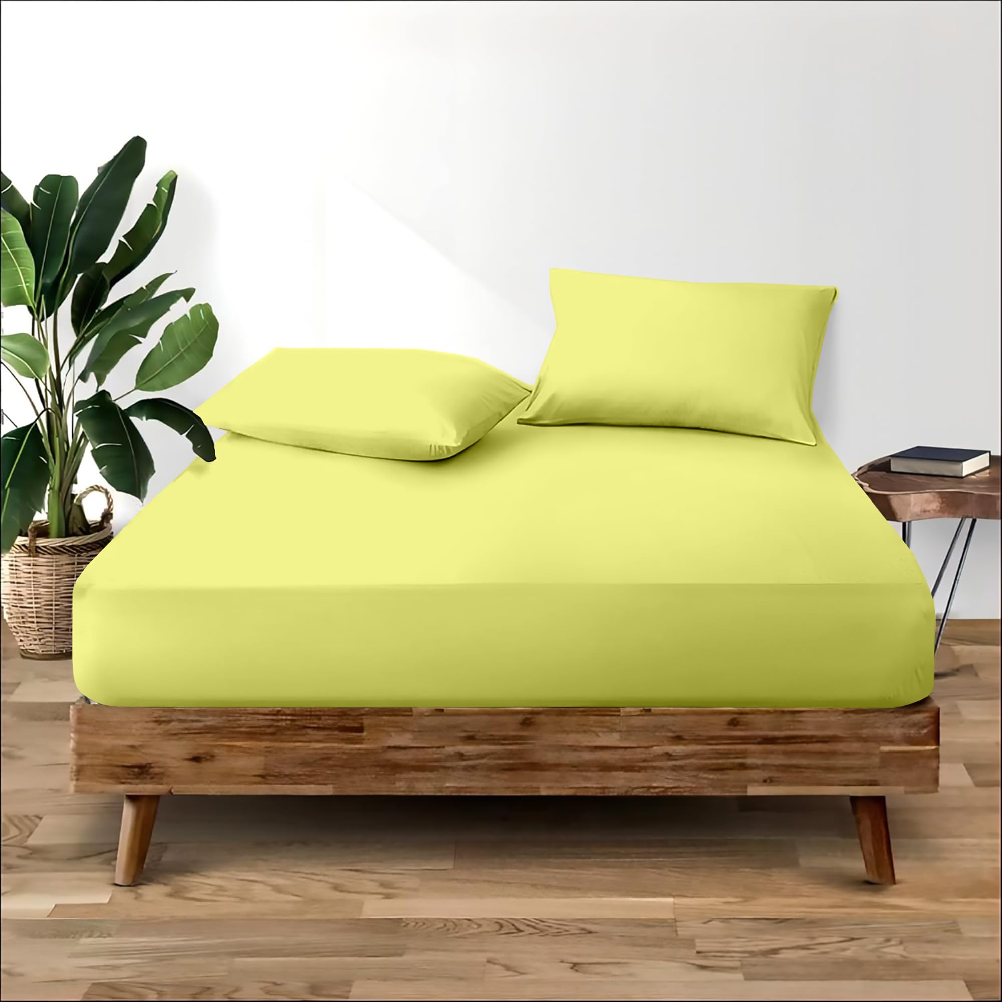 Cotton Comfort Bedding Single Fitted Sheet Deep 35cm for Single Bed 100% Egyptian Cotton 400 Thread Count Fitted Bed Sheets Single Comfortable & Breathable Super Soft Bed Sheets