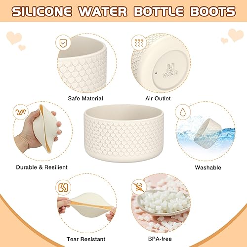 Miniatura 5 de WUQID Bota de silicona con textura en forma de corazón para Stanle Quencher H2.0 e IceFlow Flip de 20 onzas, 30 onzas, 40 onzas y Hydro Sport Flask