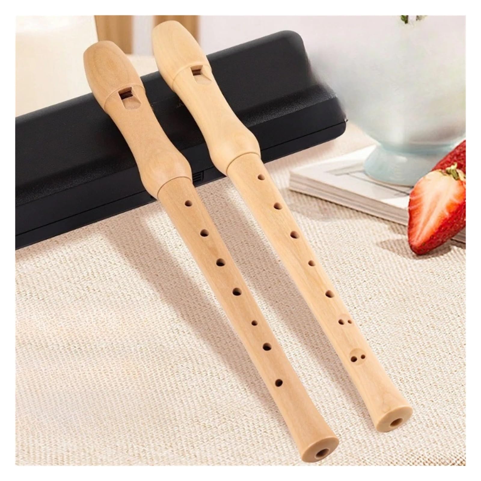 Blockflöte Holz Holzblockflöte for Lernen, 8-Loch-Holzflöte mit hoher Tonhöhe, tragbare Schulflöte, professionelles Blockflöteninstrument(Type 1)