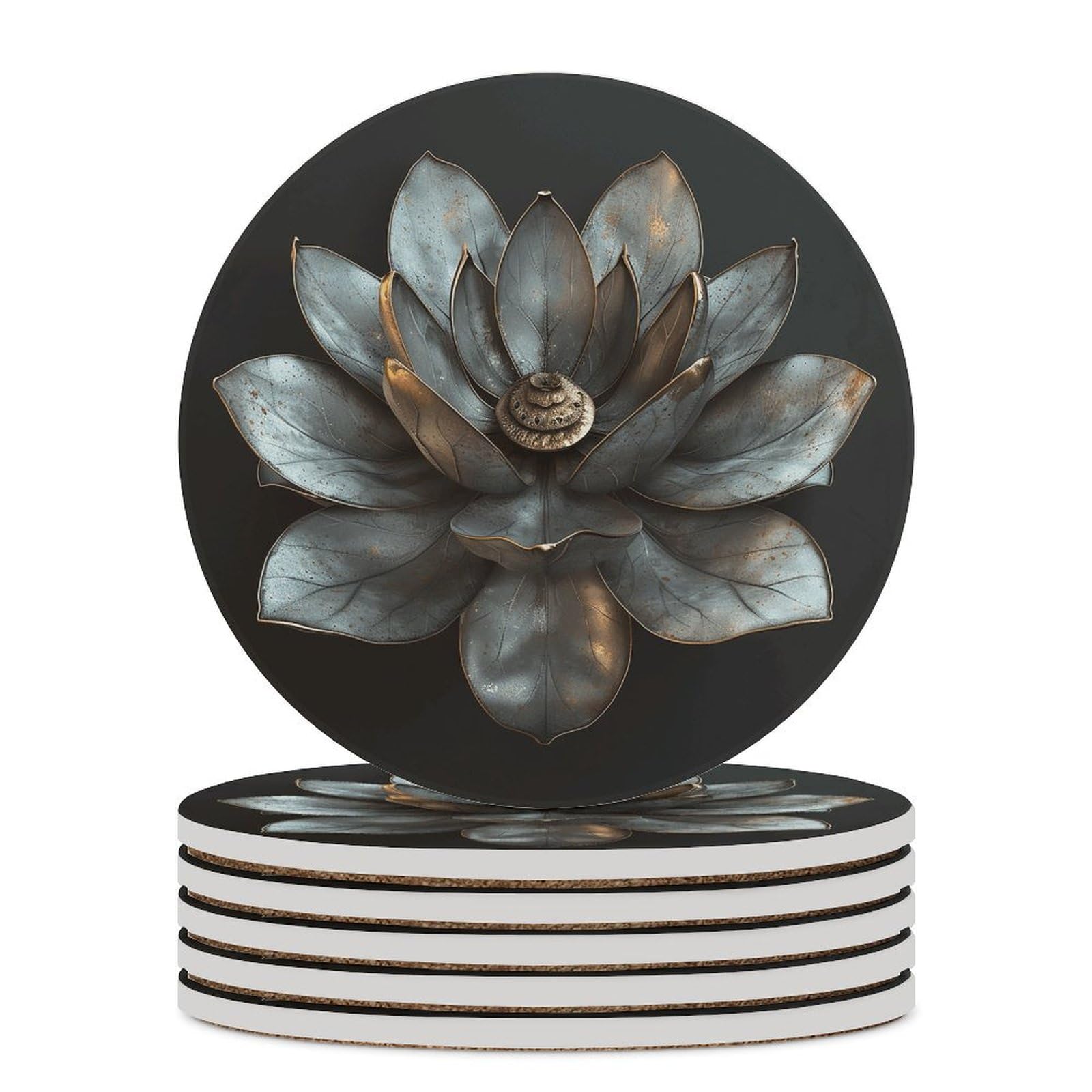 Dessous de verre céramique liège table basse fleur sous-verre foncé