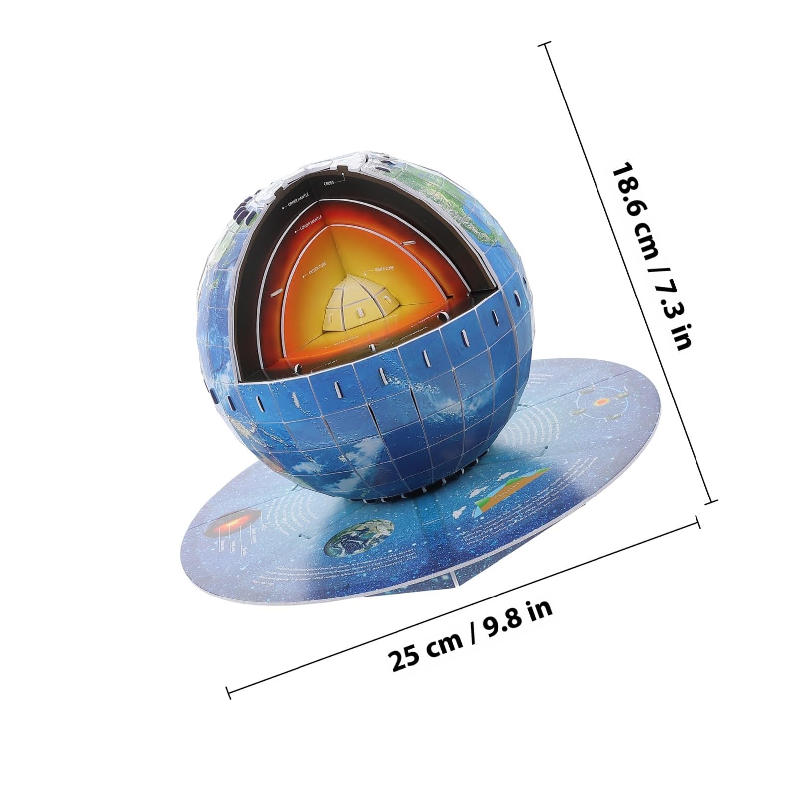 DECHOUS Puzzle Struttura Terra in Rilievo, Kit Fai da Te in Carta, Puzzle Globo per Ragazzo Ragazza e Ragazzi, Decorazione Camera