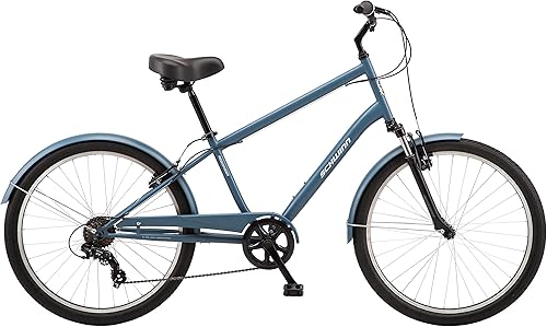 Miniatura 7 de Schwinn Regioneer - Bicicleta híbrida cómoda para adultos, ruedas de 26 pulgadas, 7 velocidades, marco de acero, frenos lineales de aleación, varios