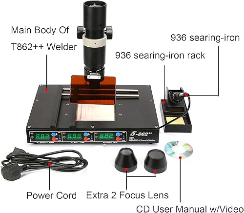 Miniatura 3 de Nueva T862++ BGA Estación de Retrabajo Infrarrojo IRDA Soldador Soldador Máquina de soldadura (T862++)