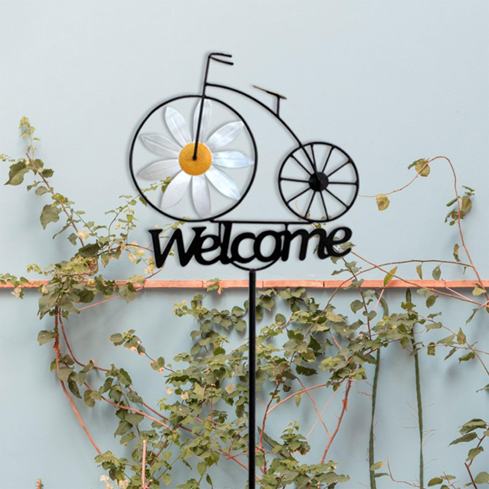 Piquet de bienvenue pour jardin, vélo, moulins à vent, décoration d'extérieur en forme de fleur pour décoration de cour