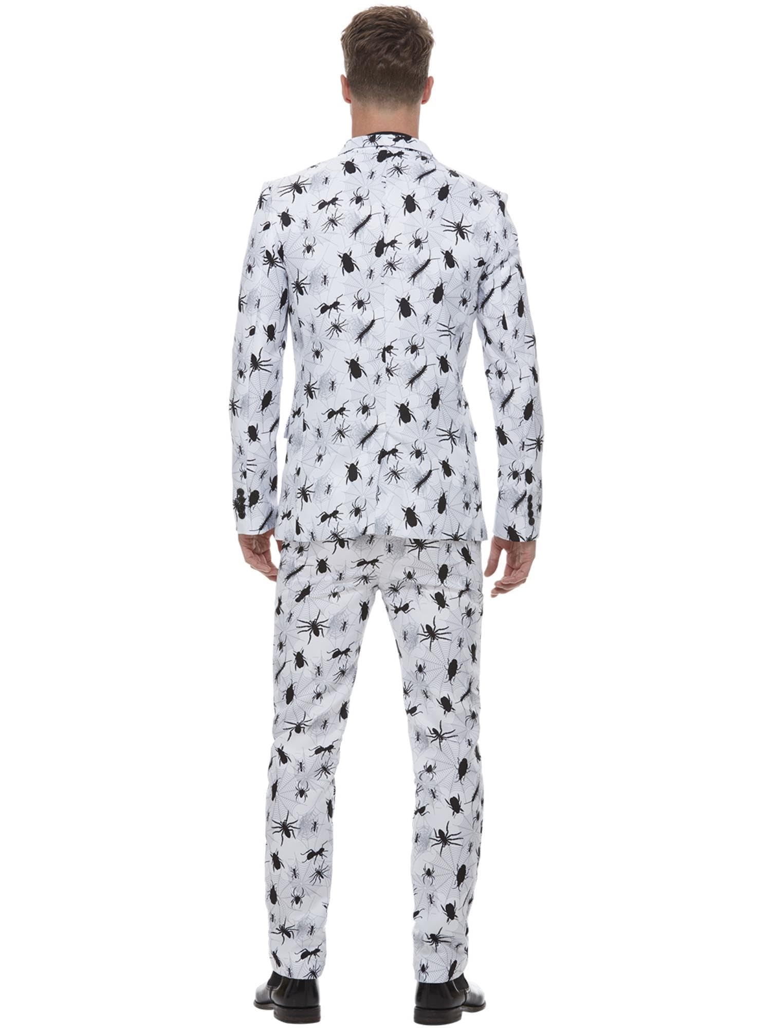 Smiffys Bugging Out Suit, White with Jacket, Trousers & Tie, Stand Out Suits Fancy Dress, Halloween Dress Up Costumes