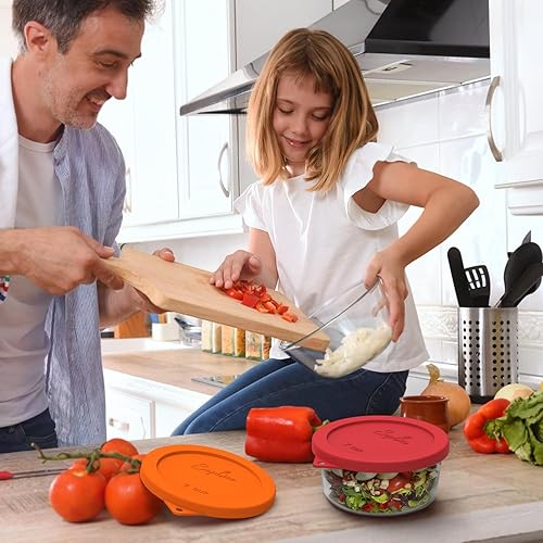 Miniatura 6 de Sophico Tapa redonda de silicona para almacenamiento de tapas de repuesto para Anchor Hocking y Pyrex 7402-PC 67 tazas de vidrio (recipiente no