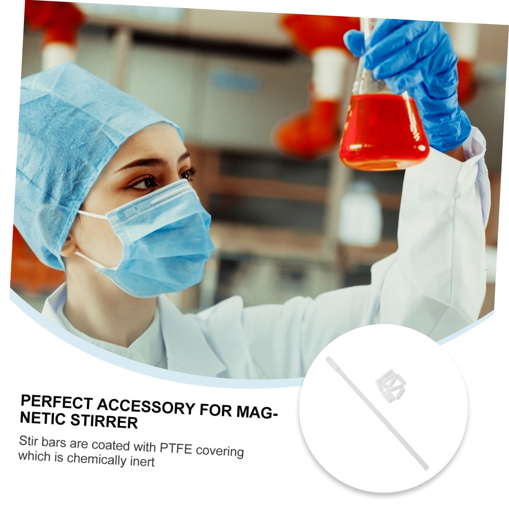 Operitacx 11 Stück Weiße Magnetrührstäbe aus Ptfe für Medizinisches und Biologisches Labor Chemisch Inert zum Rühren von Flüssigkeiten und Lösungen